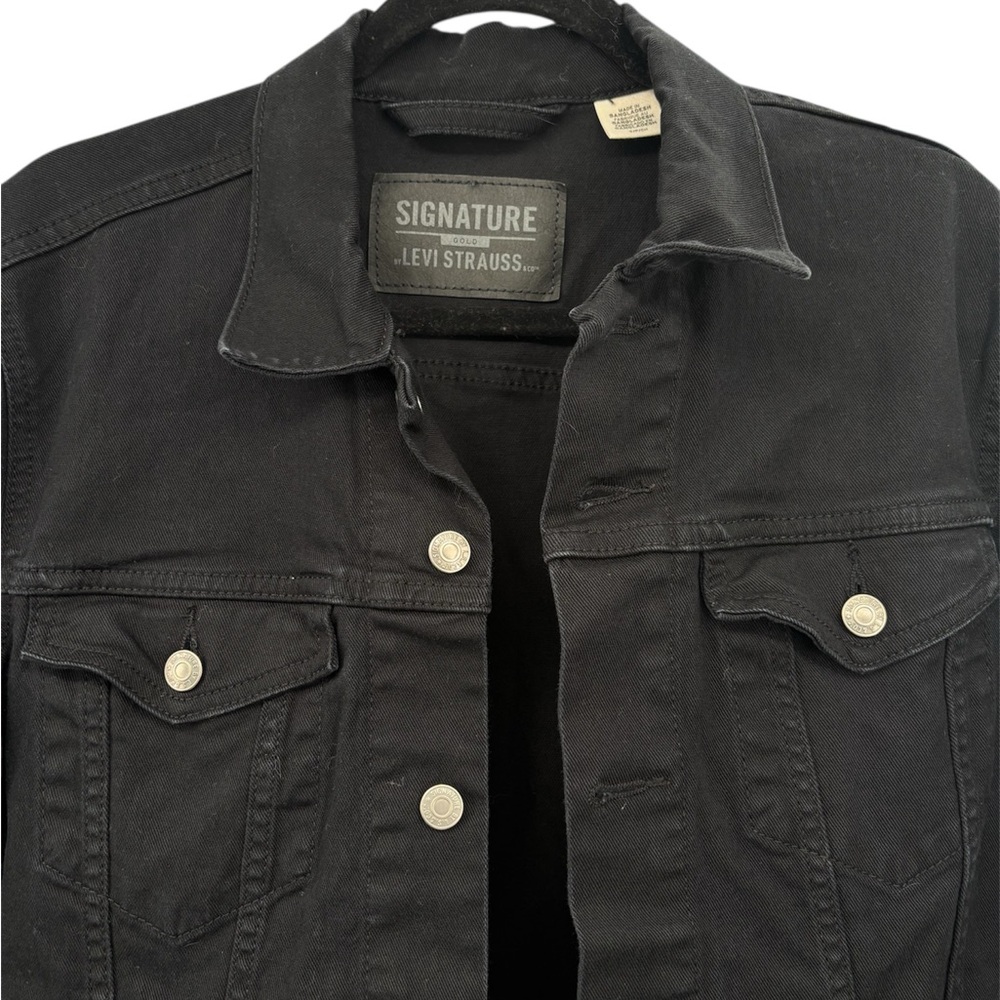 Signature by Levi Strauss Black Denim Jacket - Picture 3 of 6